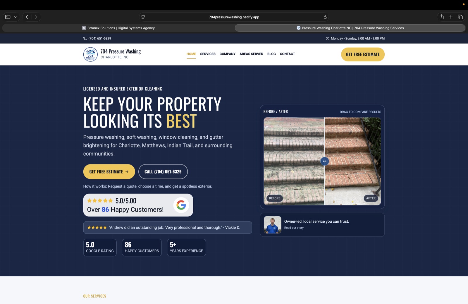 704 Pressure Washing website